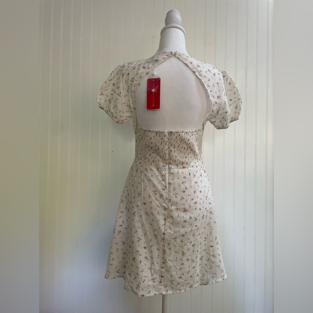 BEGINNING BOUTIQUE Abigail Mini Dress White Floral Ditsy Cottagecore Size 6 NWT - Picture 5 of 16